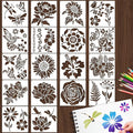 18 PCS Flower Painting Stencils Reusable Stencils by Yazhiji