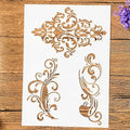 TIAMECH A4 Reusable Damask Frame Lines Stencil by TIAMECH