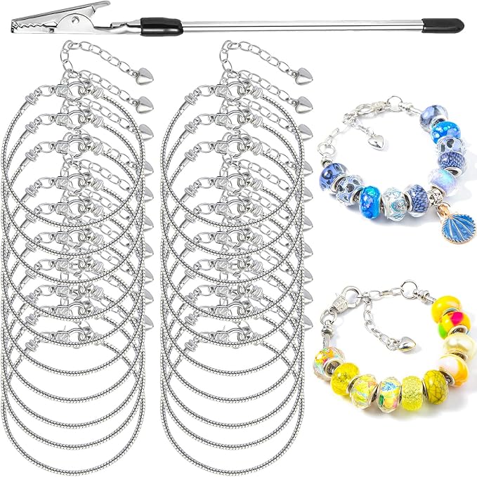 20 Pcs 6.3 Inch Snake Chain Charm Bracelets by BRACELETMAKINGKIT