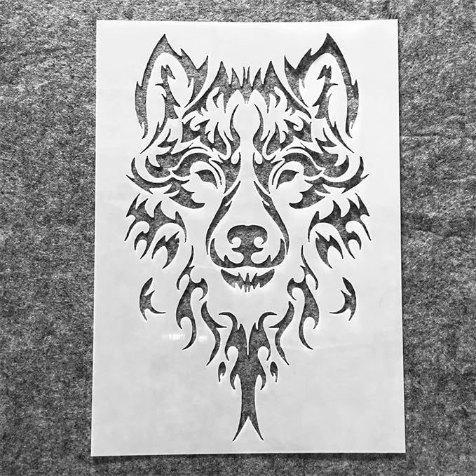 TIAMECH A4 Reusable Wild Wolf Stencil - Image 3