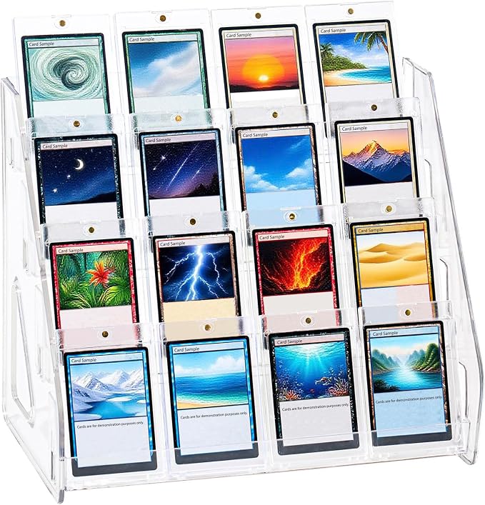 DEEIF 4 Tier Acrylic Trading Card Display Stand, Toploaders, PSA Graded Cards by DEEIF
