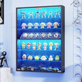6-Tier Wall Display Case with Glass Doors, LED Sports Card Display Case with by AauroHome