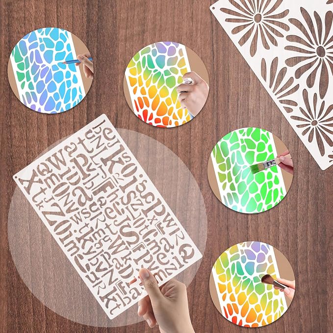 Yazhiji 8PCS Large Stencils for Geometric Painting, Reusable Geometric Painting - Image 9