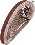 HARFINGTON 3/8 x 13 Inch Sanding Belts, 24 Pcs 60 Grits Aluminum Oxide Abrasive Belt Sander File Belt for Woodworking, Metal Polishing, Knife Sharpener