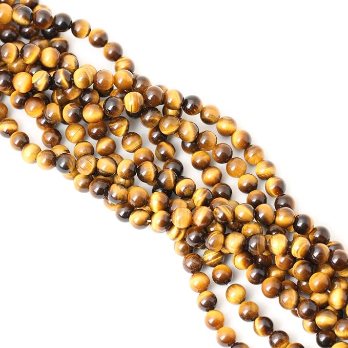 45PCS 8mm Natural Yellow Tiger Eye Stone Gemstone Round Loose Beads - Image 4