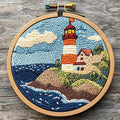 Punch Needle Kits for Beginners Sea Lighthouse 20x20cm | Easy for Beginners by Unknown