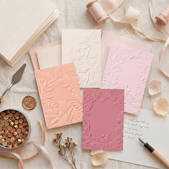 Geiserailie 4 Pcs Embossing Folders 2d/3D Embossing Machine Template Paper Card - Image 7