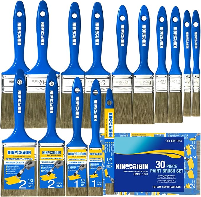 King Origin Versatile Paint Brush Set, 30 Pack, 5 Sizes Paint Brushes, Small by KINGORIGIN