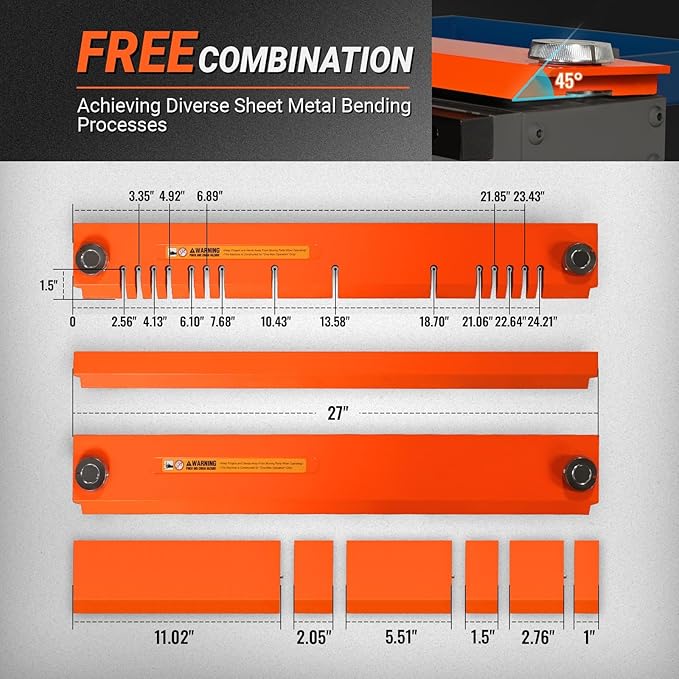 24'' Industrial Magnetic Pan and BOX Heavy Duty Sheet Metal Brake 20 Gauge Capacity Shear Press Brake, Model MSMB650E