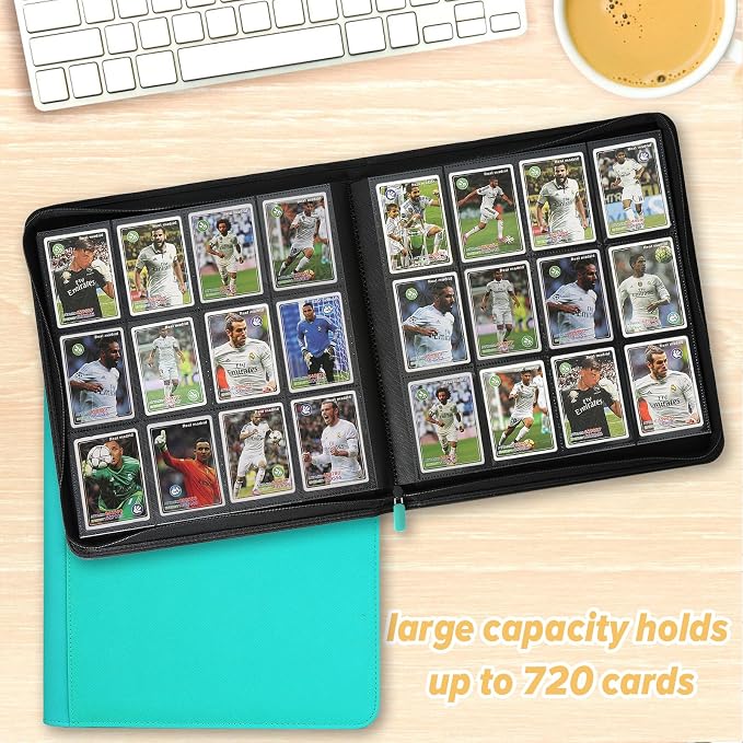 12 Pocket Ringless Side Loading Trading Card Binder, 720 Cards PU Fixed Page - Image 5