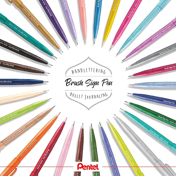 Pentel Fude Touch Sign Pen, Felt Pen Like Brush Stroke - Image 4