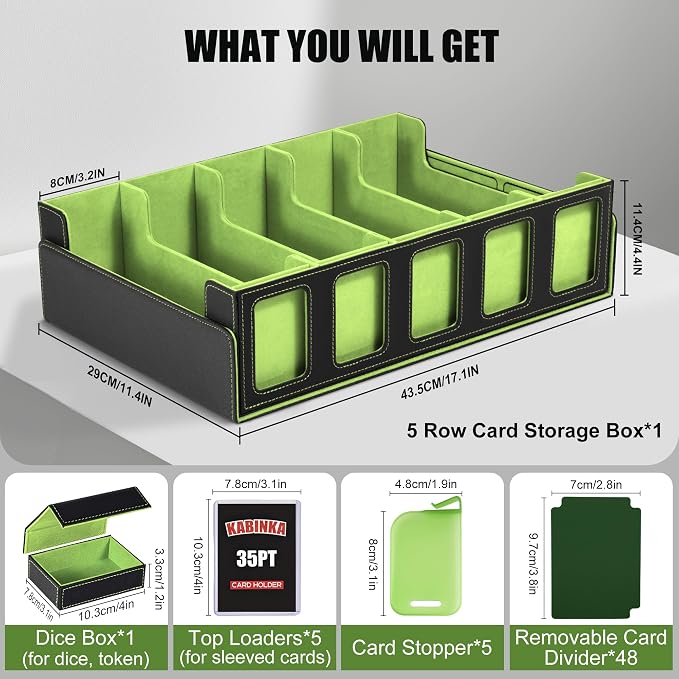 Kabinka Card Storage Box with Commander Display, 5-Row Deck Case with Removable - Image 2