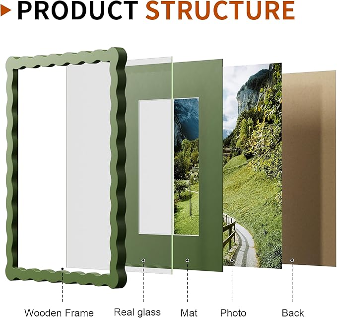 8X10 Wavy Picture Frame With Mat - Image 4
