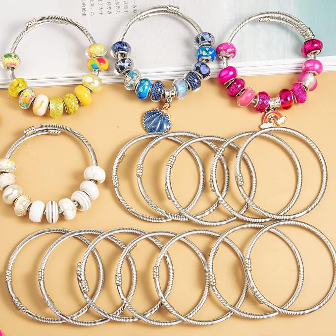 ZYEHXED 20 Pieces Snake Charm Bracelet Stainless Steel 3mm Expandable Charm - Image 4