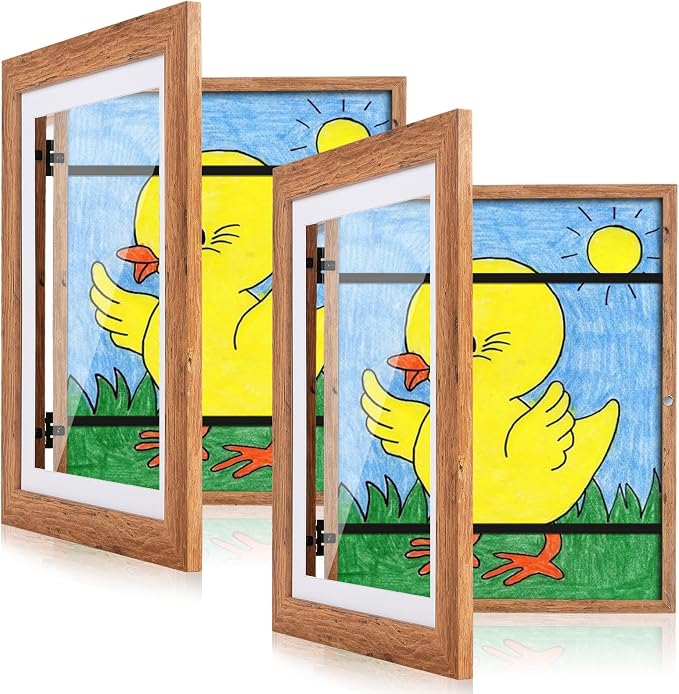 Kids Art Frames, 10x12.5 Front Opening Kids Artwork Frames Changeable, Dark by GULETHUN