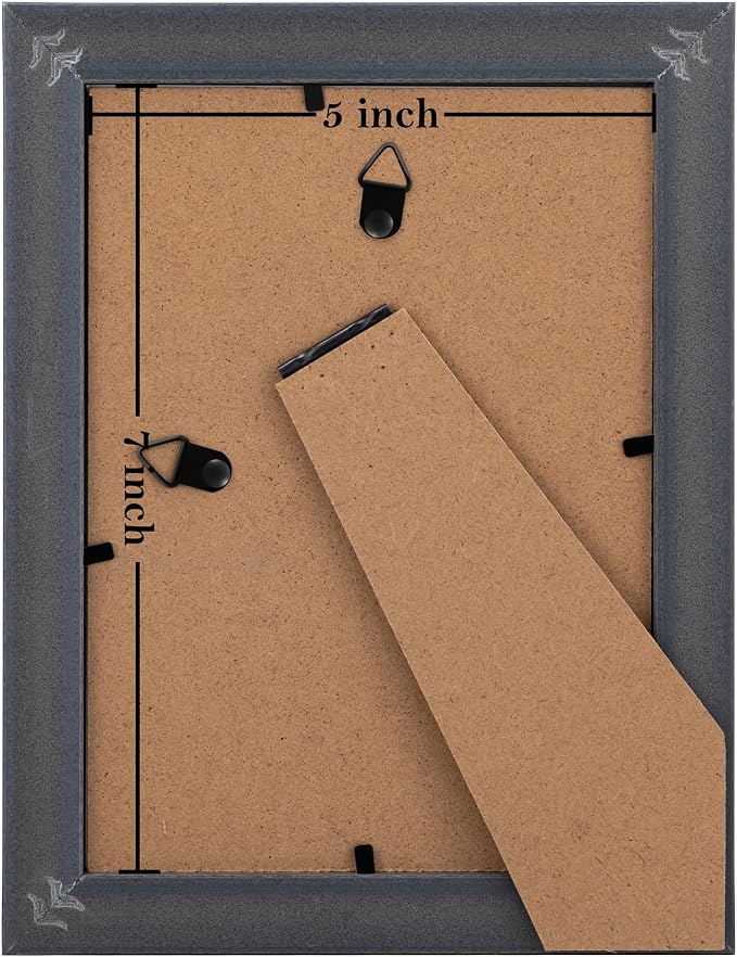 eletecpro 5x7 Vintage Picture Frame, Glass Cover, Bronze Gold, Horizontal or - Image 4