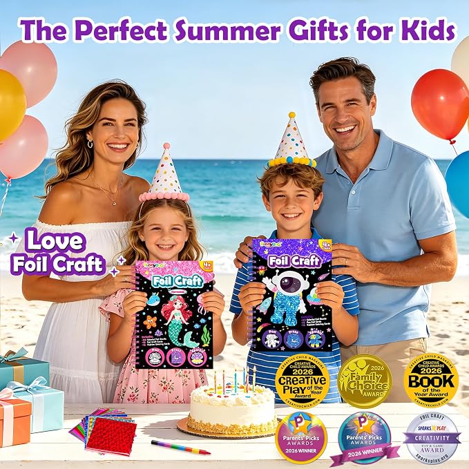FUNNYB&G Foil Art Craft Kit for Boys 4-10 Years Old: Mess-Free & No-Glue - Image 6