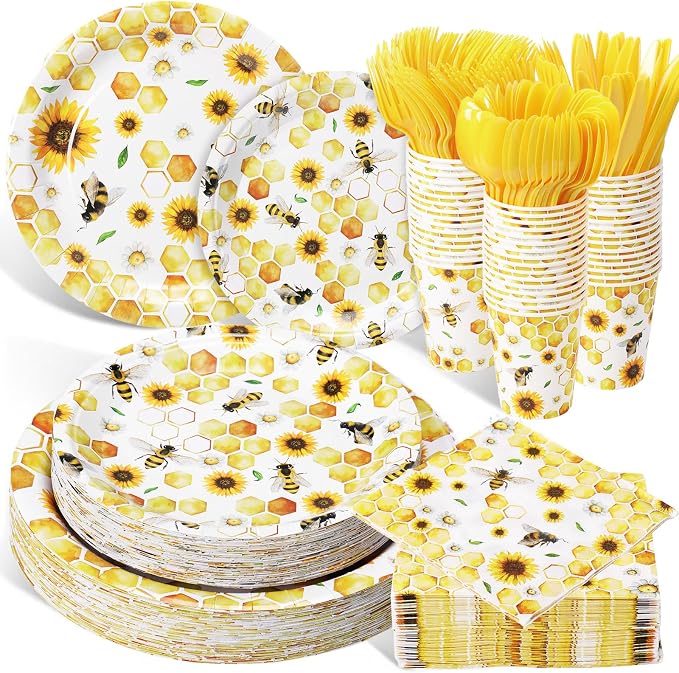 Pickmesh 400 Pcs Bee Sunflower Birthday Party Supplies Include Spring Summer by Pickmesh
