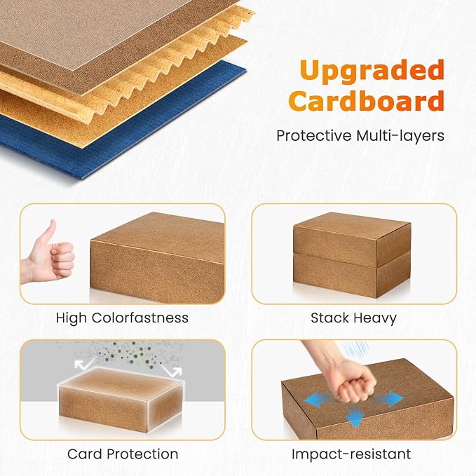 Trading Card Storage Box, Reversible Blue Gold Card Organizer - Image 2