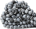 35PCS 10mm Natural Black Snowflake Obsidian Gemstone Round Loose Beads Stone by CHEAVIAN