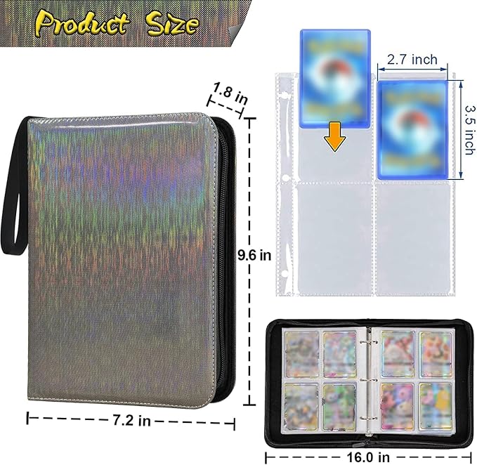 Trading Card Binder 4-Pocket Zippered - Image 2