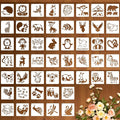50 Pcs Large Animals Stencils for Painting, 3.93 x 3.93 Inch Animals Stencils by FRAGRANTGARDEN