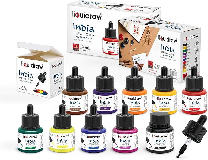 Liquidraw Waterproof Colored Drawing Ink by Liquidraw