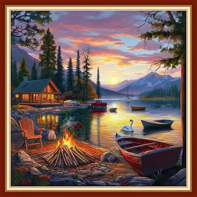 Joyhoor Cross Stitch Kits for Beginners Stamped Cross-Stitch Supplies by JoyhoorCrossStitchKits