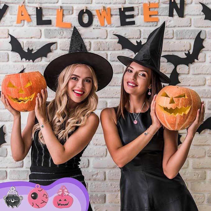 Giegxin 150 Pcs Pink Halloween Charms Bulk - Image 6