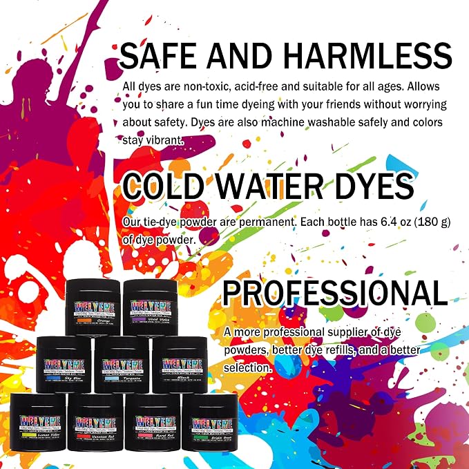 Cold Water Dye, Tie Dye Powder, Fabric Dye Powder - Image 4
