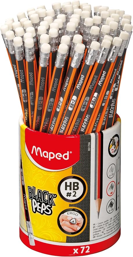 MapMaped Black'Peps 2 Graphite Pencil 72-Pack by MapedHelixUSA