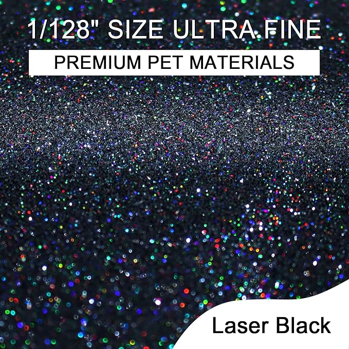 Ceya 3.5oz/ 100g Holographic Ultra Fine Glitter Powder Laser Black Glitter - Image 2