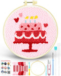 FIVEIZERO Punch Needle Kit for Beginners, Birthday Cake Punch Embroidery Kit by FIVEIZERO