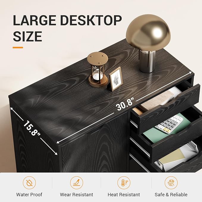 DEVAISE Mobile File Cabinet, 5-Drawer Wood Storage Chest - Image 7