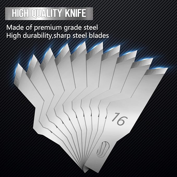 Jetmore 100 Pack Hobby Blades Craft Knife Blade Refill #16 Hobby Knife - Image 3