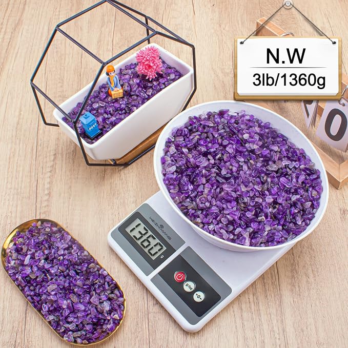 3 LB Amethyst Crystal Rocks Tumbled Crushed Stones Amethyst Crystal Quartz - Image 9