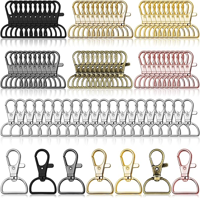 Swivel Clasp Hooks, Anezus 80Pcs Key Chain Clip Hooks, D Ring Clip Lanyard by anezus