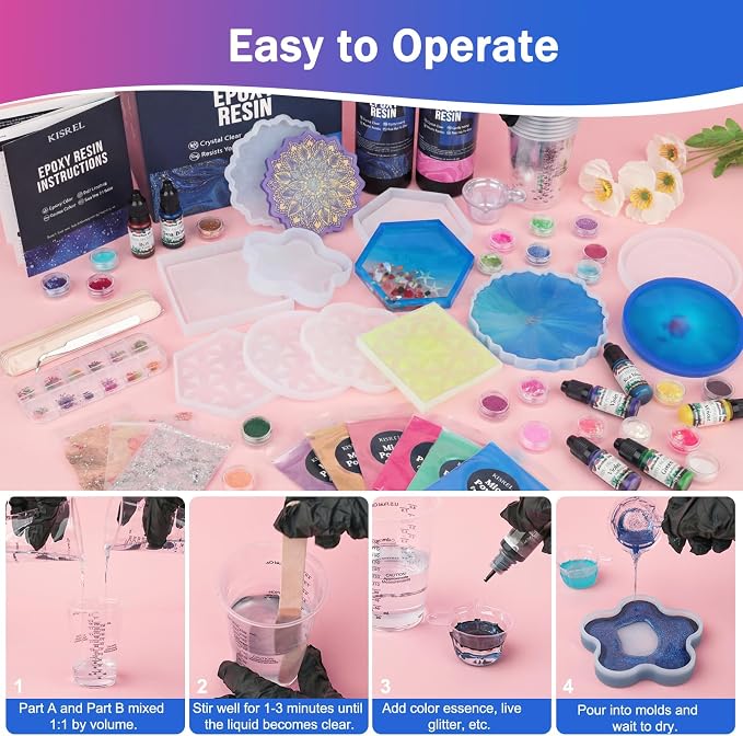KISREL Epoxy Resin Kit for Beginners, 32oz Resin Kit - Image 5