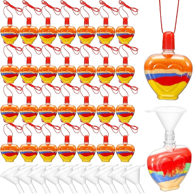 Yinkin 30 Sets Heart Sand Art Bottle Necklaces by Yinkin