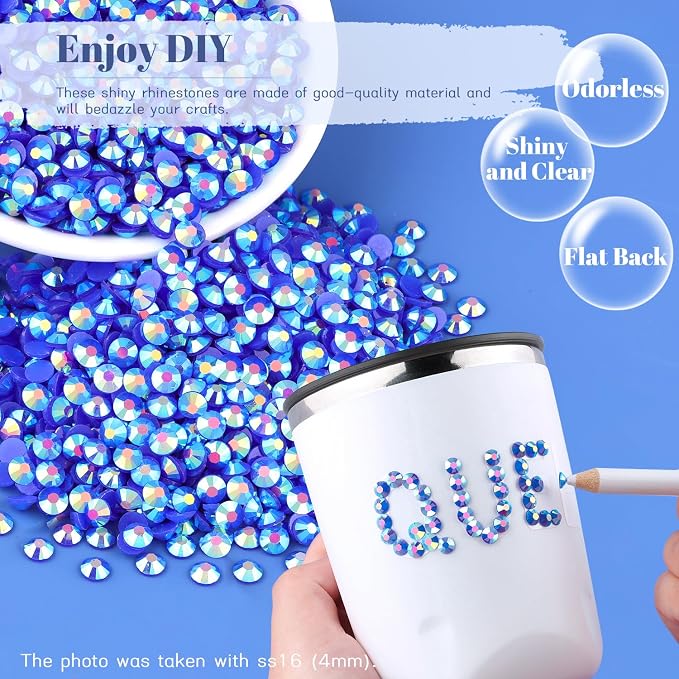 6000PCS 4mm Resin Jelly Rhinestones in Bulk, Bedazzling Flatback Crystals - Image 4