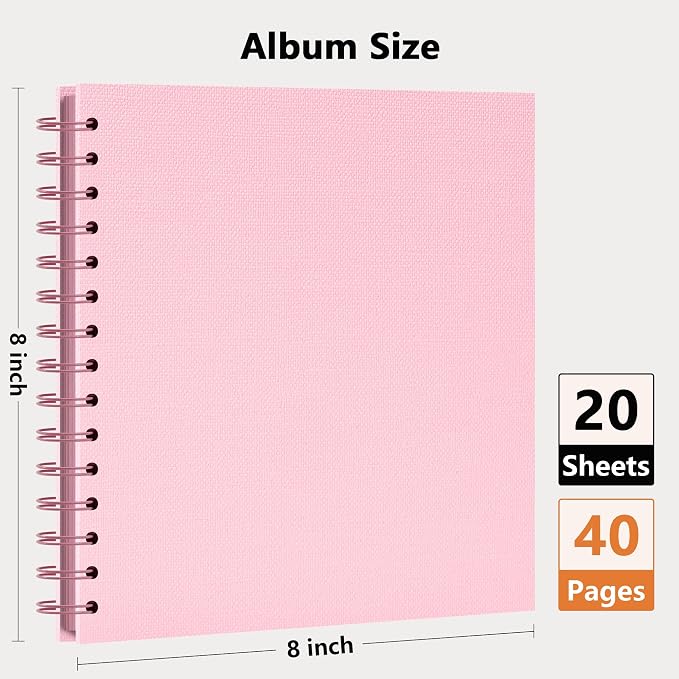 Vienrose Scrapbook Album Scrap Book Photo Albums Textured Paper Cover - Image 6