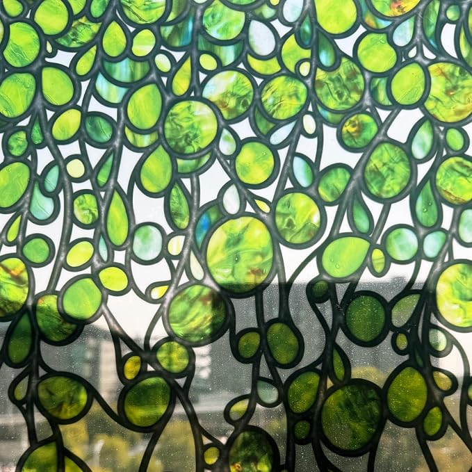 Original Hand Drawn Faux Stained Glass Window Hanging Clings，Double Sided See - Image 3