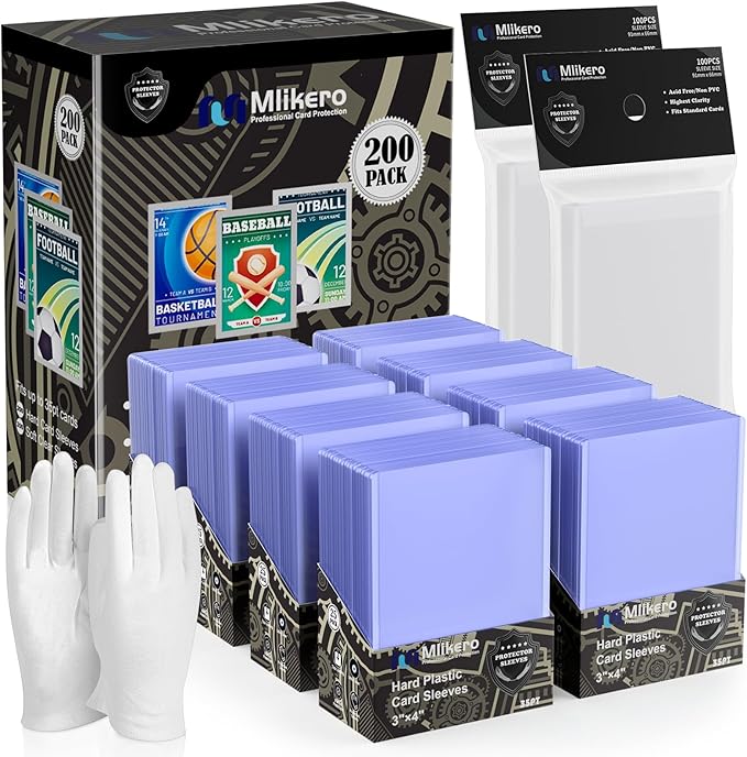 400 Card Sleeves Hard Plastic, Premium Trading Card Holder by Mlikero