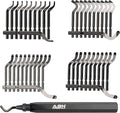 ABN Steel Deburring Tool for Metal, Resin, Plastic - 42 Piece 3D Printer Deburring Tool Kit - Hand Deburring Tool with Hooked Blades, Small Hole Blades, Hard Material Blades