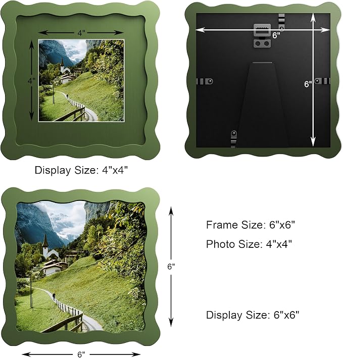 6x6 Wavy Picture Frame With Mat - Image 3