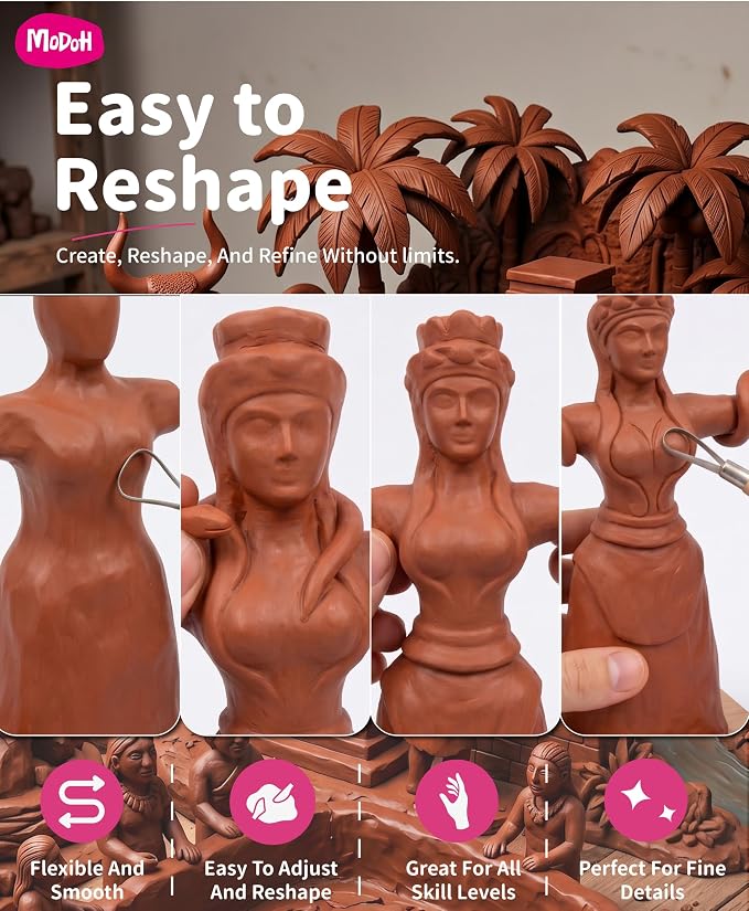 Plasticine Oil Based Modeling Clay, Non Hardening Reusable Clay, Non Toxic - Image 6