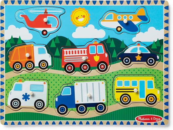 Melissa & Doug Vehicles Wooden Peg Puzzle - Image 5