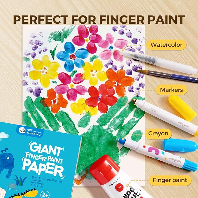 Jar Melo Finger Paint Paper 30 Sheets, Acid Free, 101 Lb - Image 2