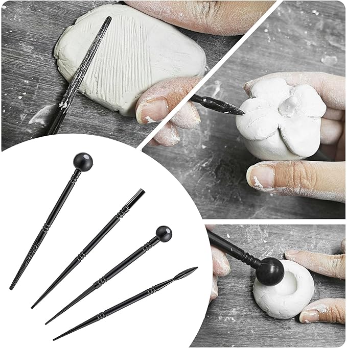 EIGTWEN 100ml Air Dry Clay Glaze and 29pcs Clay Tools Kit, Matte Varnish | - Image 6