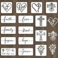 INFUNLY 15pcs Christian Stencil by INFUNLY